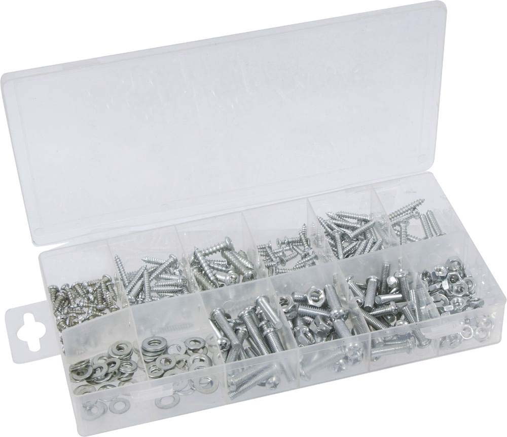 Vis métal/vis bois/rondelle/écrou de M3,5 à M6 - coffret de 347 pcs KLIPPER - 14160