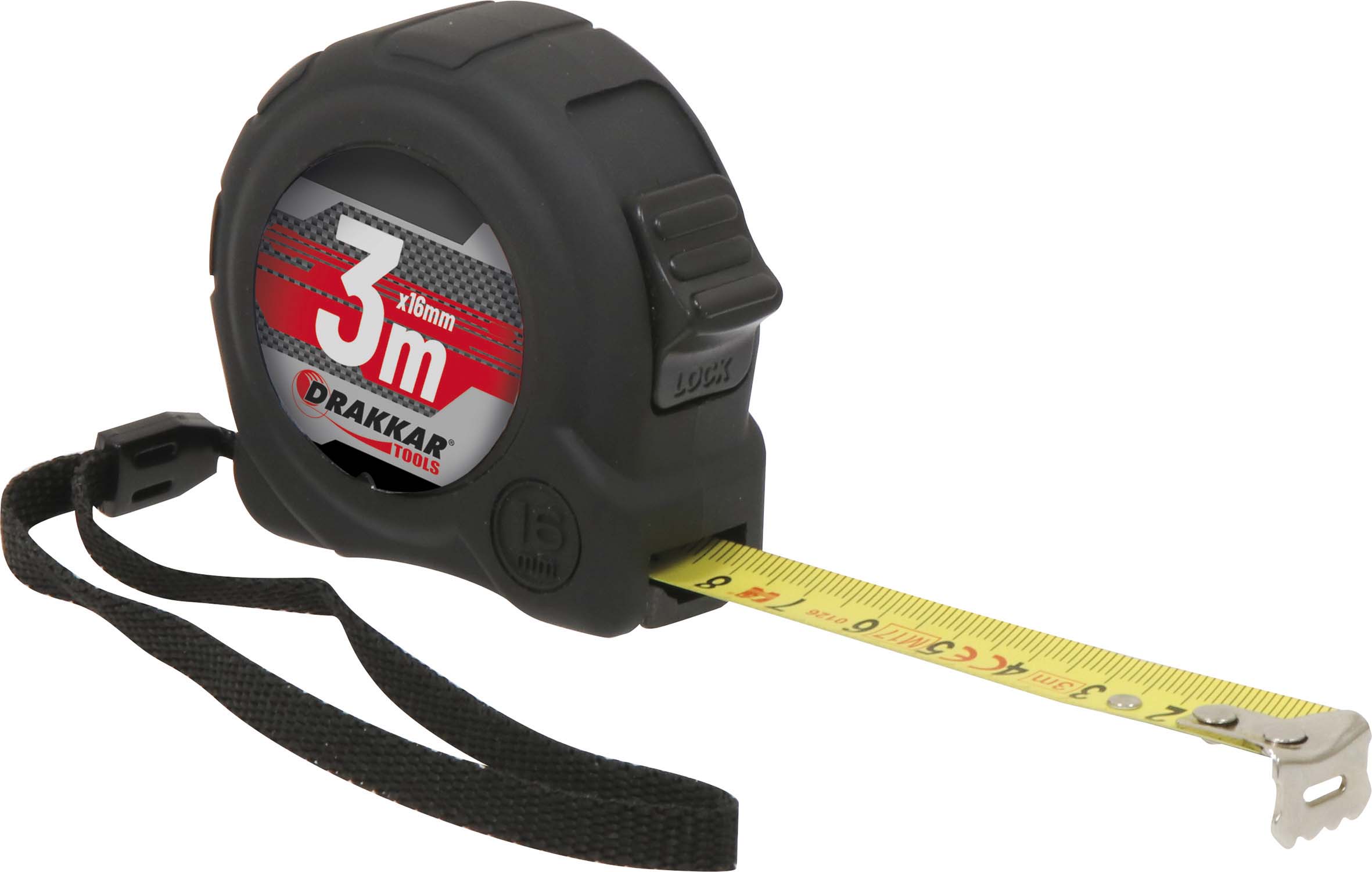 Mètre/mesure à ruban 3m 16mm boitier ABS DRAKKAR - 14360