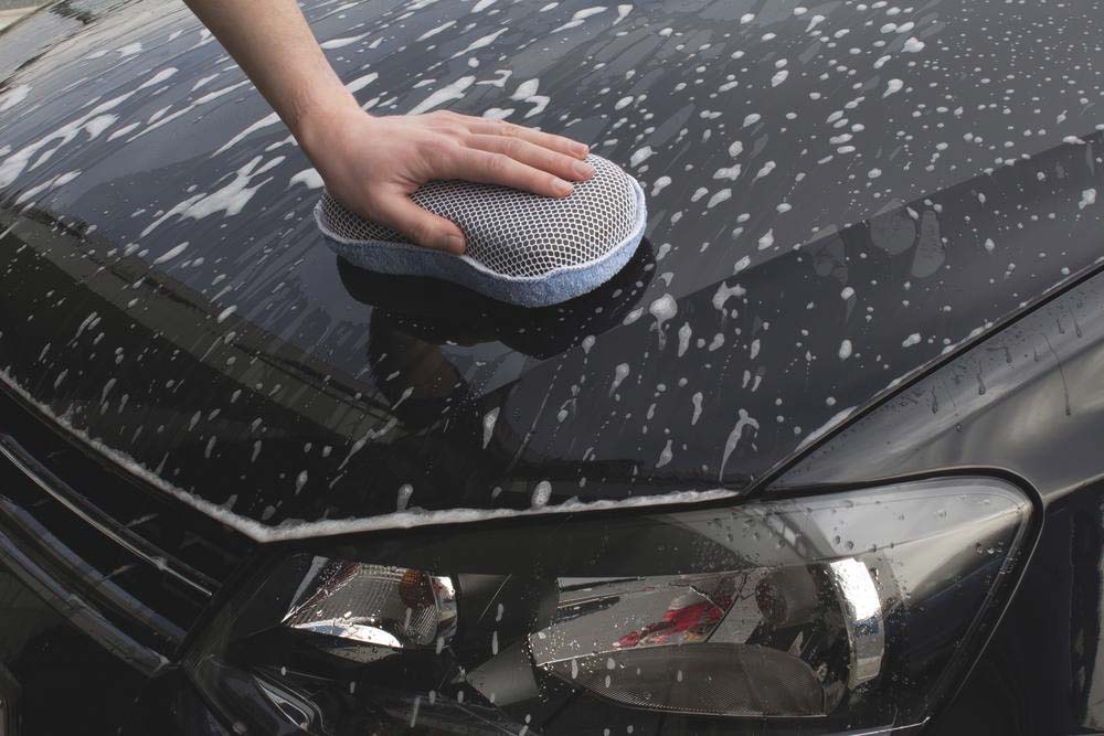 Eponge de lavage auto bleue double face KARZHAN - 14637