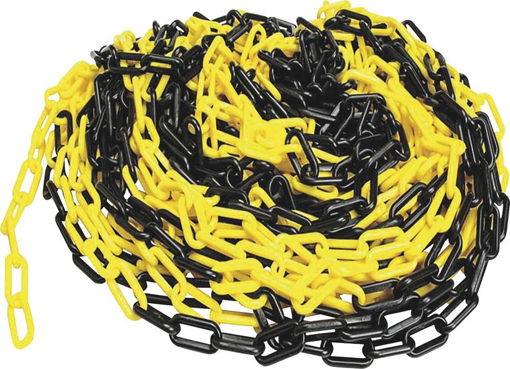Chaine de signalisation jaune/noir en plastique 8mm 25m - 14865