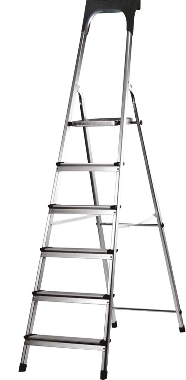 Escabeau alu / acier 6 marches avec porte outils DRAKKAR EQUIPEMENT - 14884