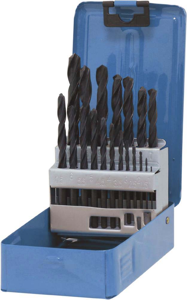 Coffret métal de 19 forets métaux hss laminés de 1 à 10mm STILKER - 15277