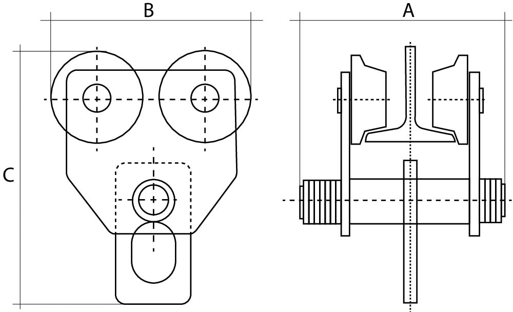 Chariot mobile porte palan sur poutre IPN DRAKKAR EQUIPEMENT - 15355
