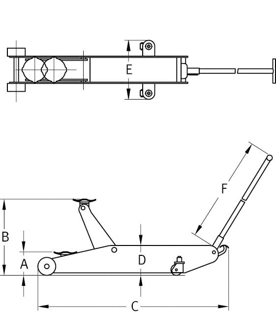 Cric rouleur 6t haute capacite 145 COMPAC - 15408