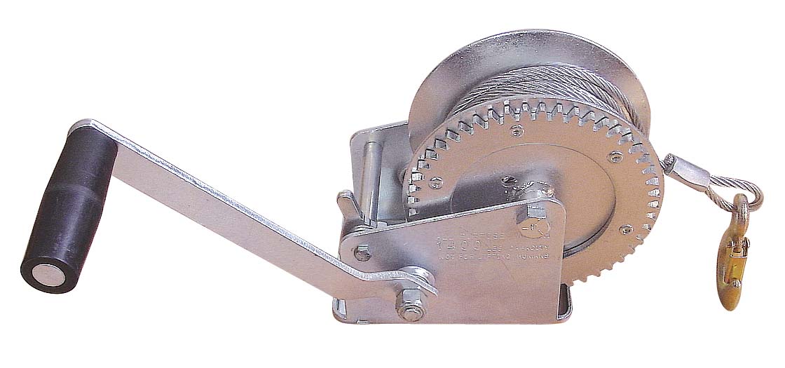 Treuil manuel de traction horizontal 1100kg + cable de 10m+ crochet STILKER - 15413