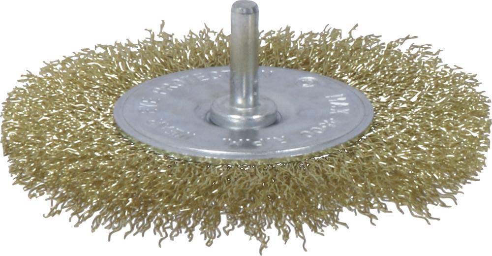 Brosse circulaire sur tige 6mm fil laiton ondulé 100mm DRAKKAR TOOLS - 15536
