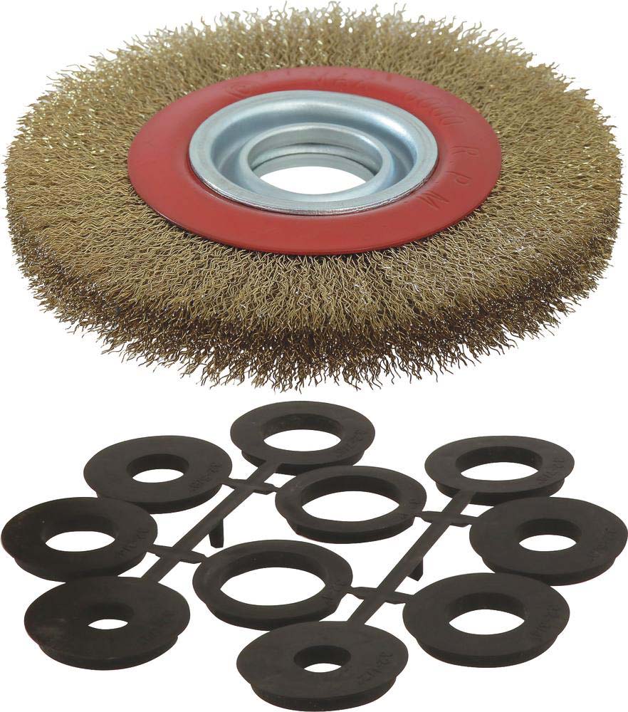 Brosse métallique 150x32mm avec bagues multi-alésage - 15540