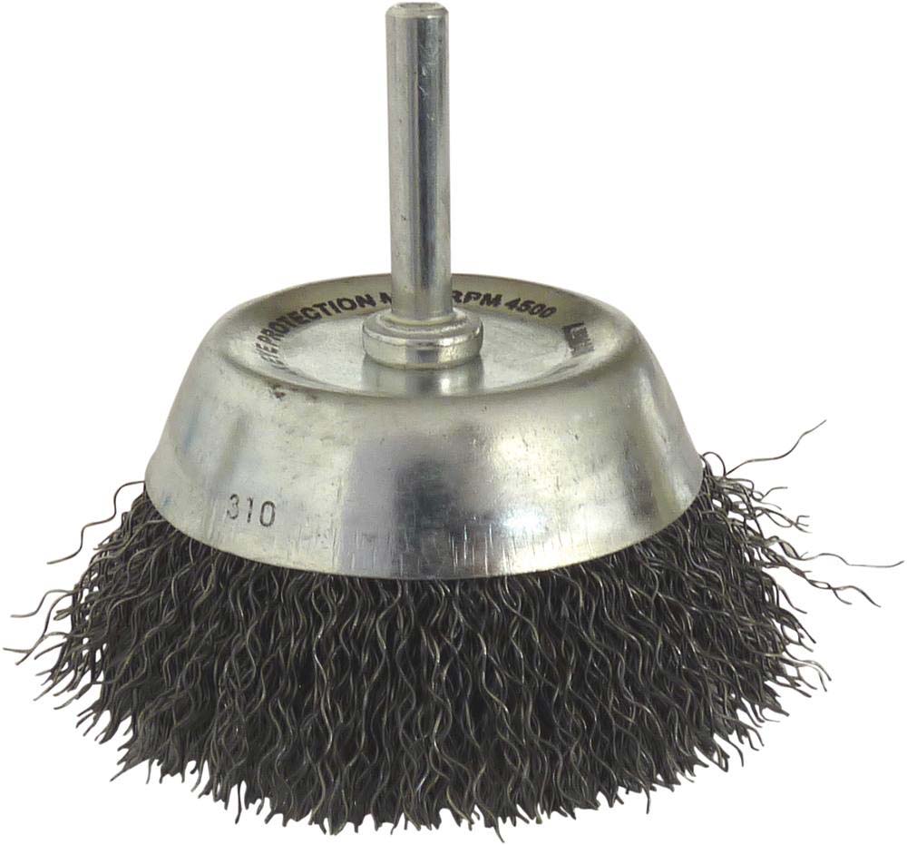 Brosse coupe sur tige 6mm fil acier ondulé 75mm DRAKKAR TOOLS - 15547