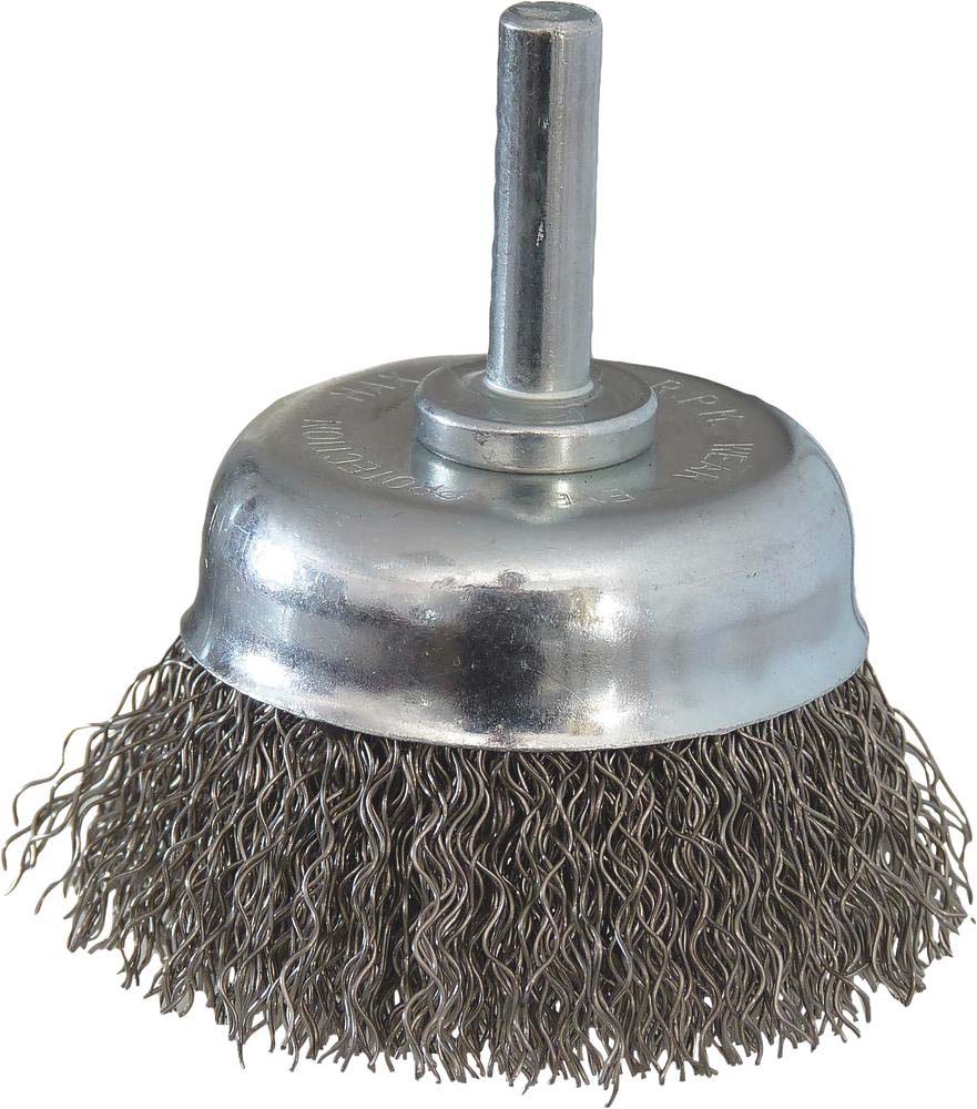 Brosse coupe sur tige 6mm fil acier inox ondulé 50mm DRAKKAR TOOLS - 15548