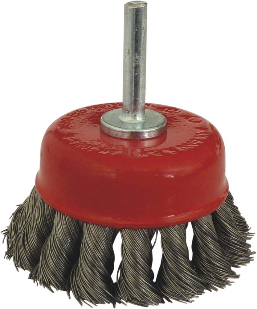 Brosse conique sur tige 6mm fil acier torsadé 70mm DRAKKAR TOOLS - 15585
