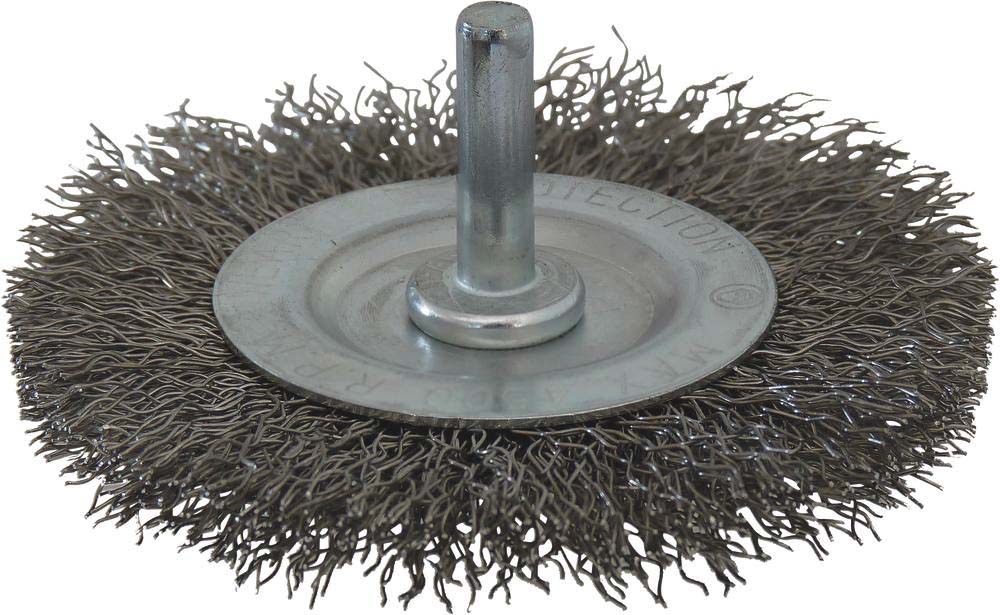 Brosse circulaire sur tige 6mm fil inox ondulé 75mm DRAKKAR TOOLS - 15592