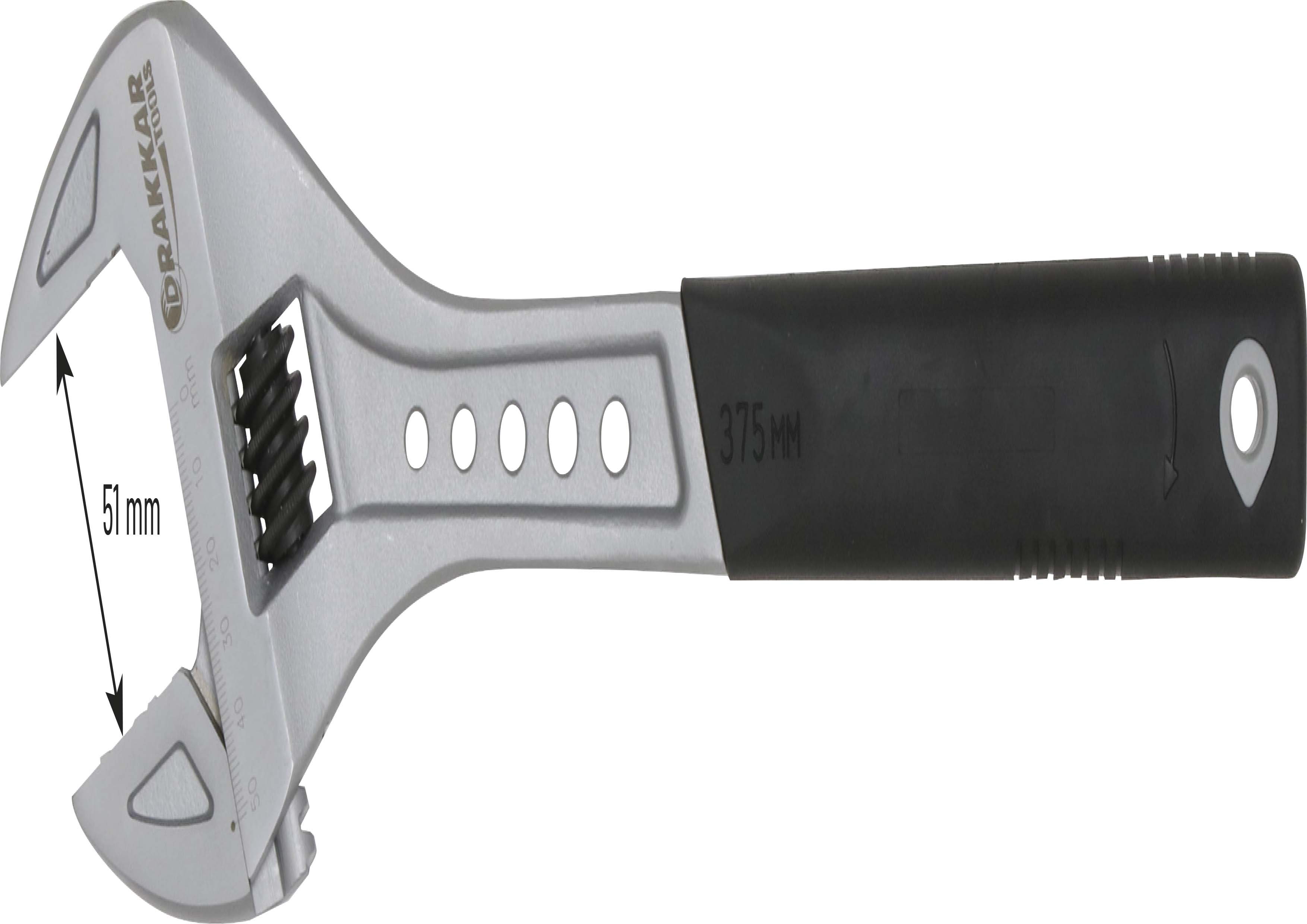 Cle a molette 15' 375mm manche anti DRAKKAR TOOLS - 15619