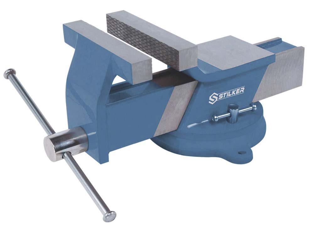 Etau acier 125mm avec enclume base pivotante à 360° STILKER - 15750