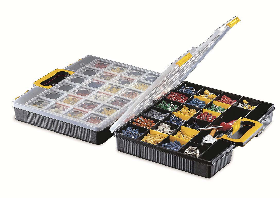 Mallette de rangement double 2x26 cases modulables 375x320x120mm DIMARTINO - 15791