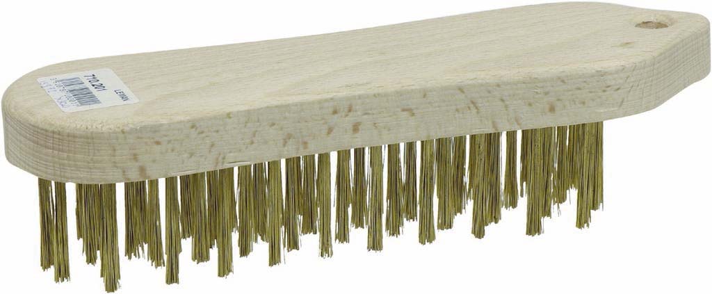 Brosse manuelle forme violon 210mm fil acier laitonne droit - 15972