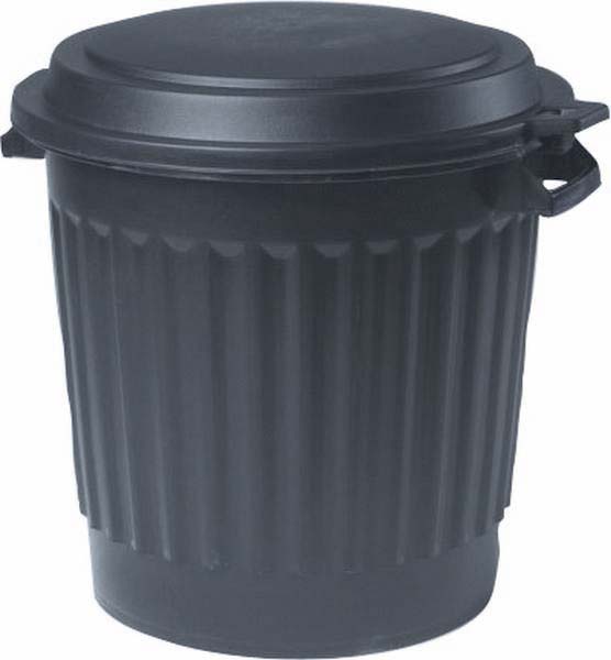 Poubelle 80L noire avec couvercle EDA - 15981