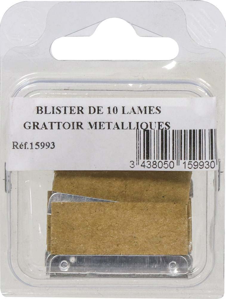 Lame rectangle 19x40mm pour grattoir - boîte de 10 pcs - 15993