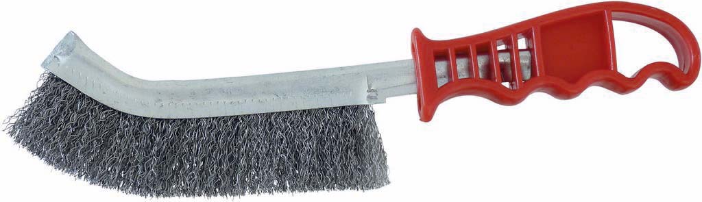 Brosse métallique convexe fil acier 250mm avec manche PVC STILKER - 15999