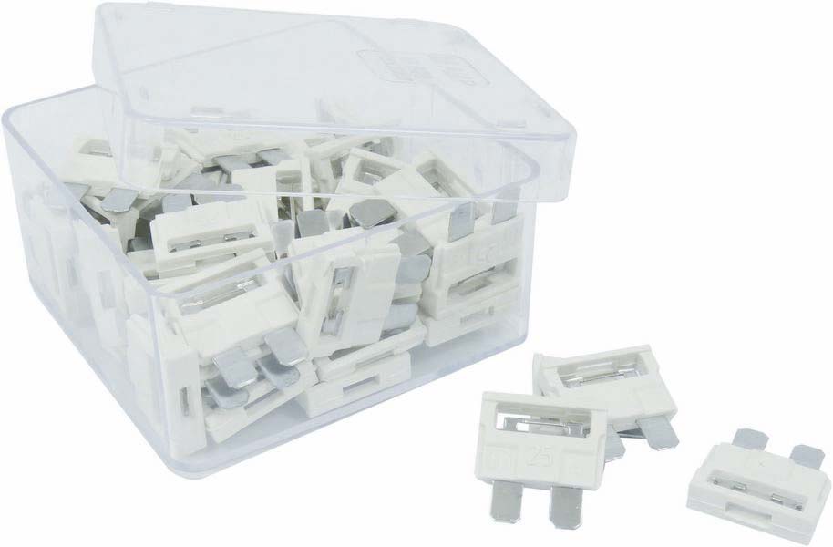 Fusible enfichable 25A blanc - lot de 50 pcs SODELEC - 16046