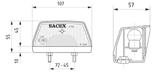 Feu eclaireur de plaque 27.50. SODIFLASH - 16139