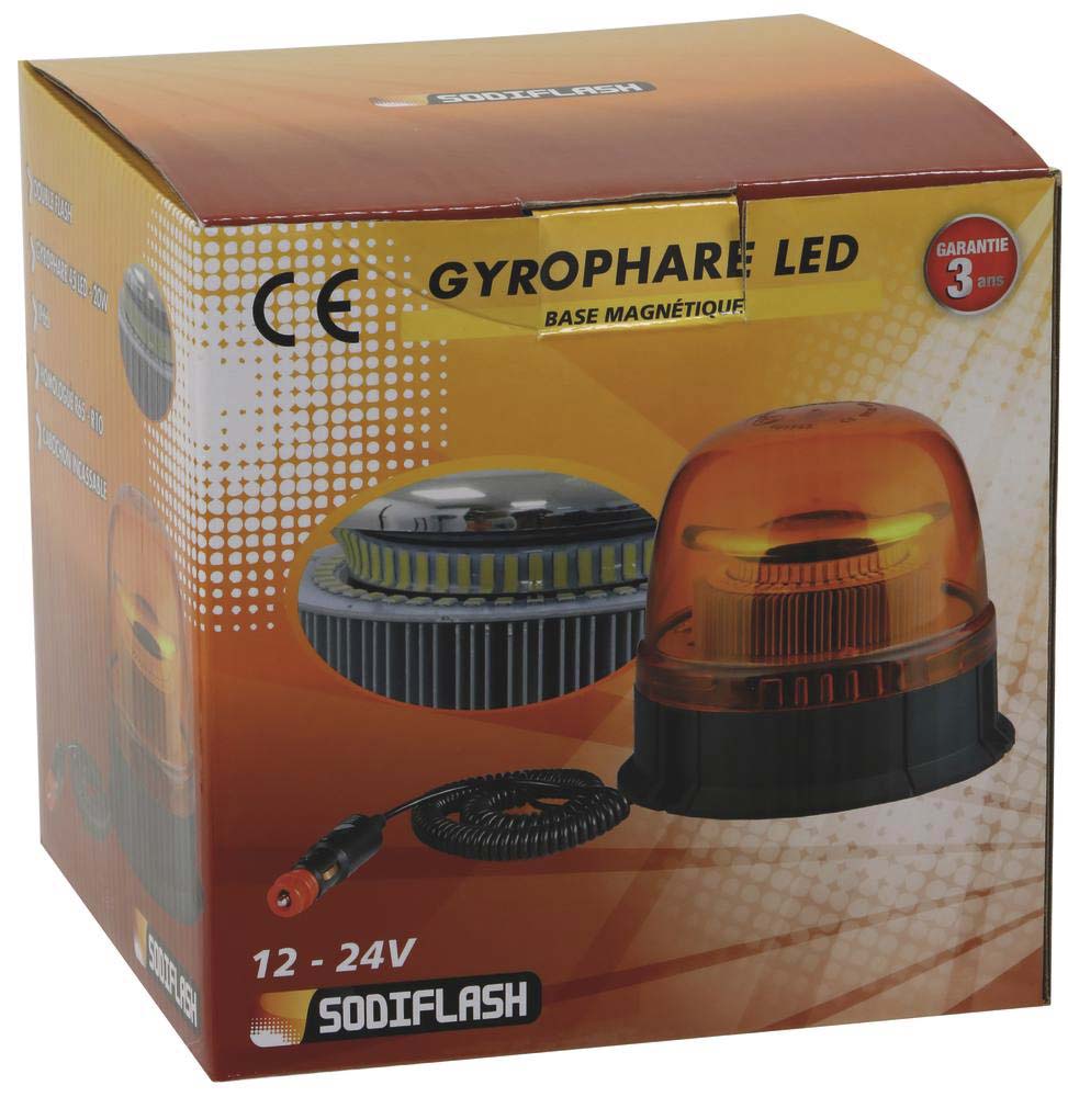 Gyrophare led double flash 12/24v base m SODELEC - 16305