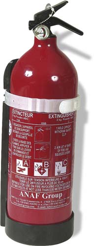 Extincteur à pression permanente à poudre ABC avec manomètre 2kg ANAF - 16457
