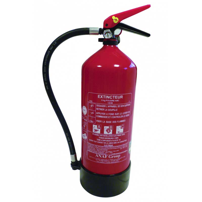 Extincteur à pression permanente à poudre ABC avec manomètre 6kg ANAF - 16458