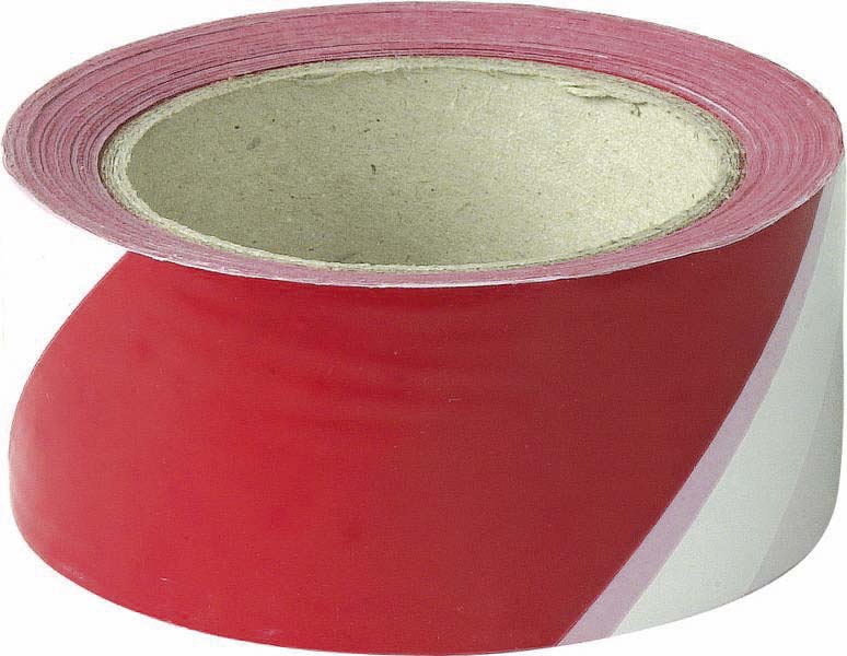 Ruban delimitation de zone rouge/blanc 50mm x 100m TALIAPLAST - 16469