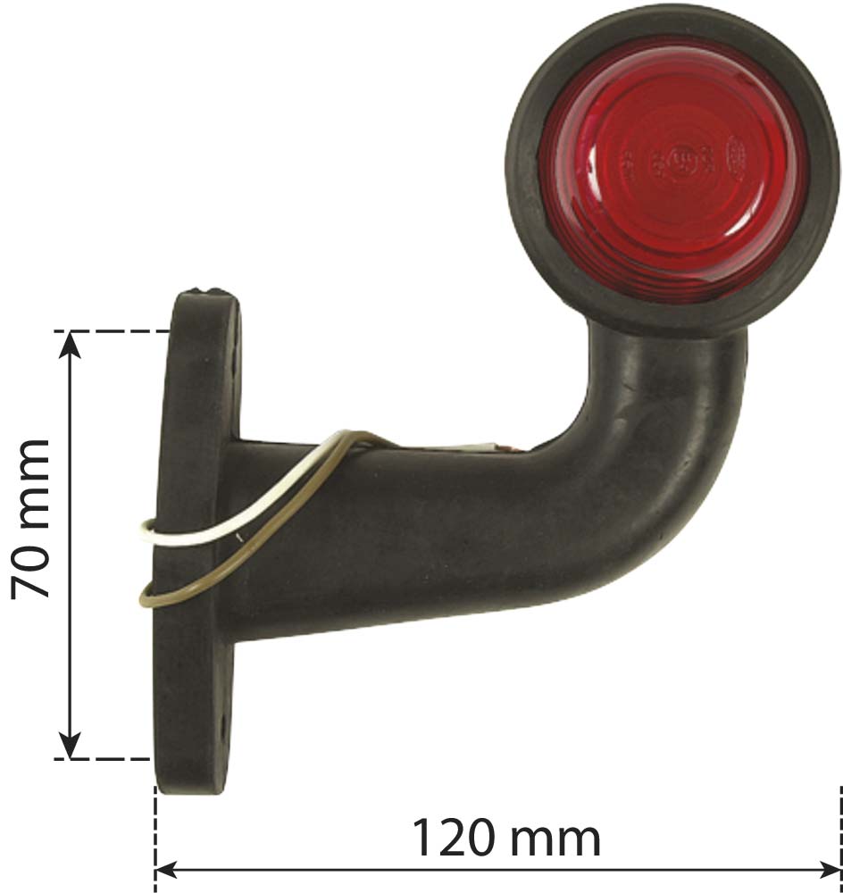 FEU DE GABARIT ROUGE/BLANC DÉPORTÉ COUDÉ - UNIVERSEL - 16478
