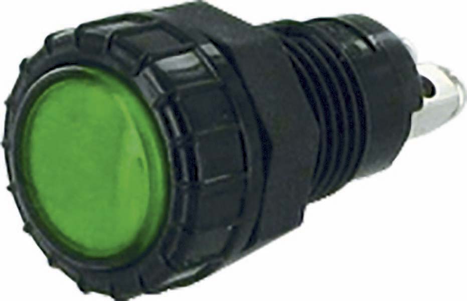 Voyant rond illuminé vert avec ampoule LED SODELEC - 16741