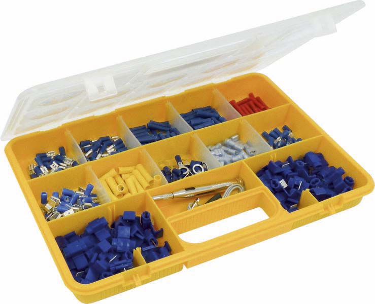 Cosse isolée + 1 testeur 6/12/24V - coffret de 301 pcs SODELEC - 16797