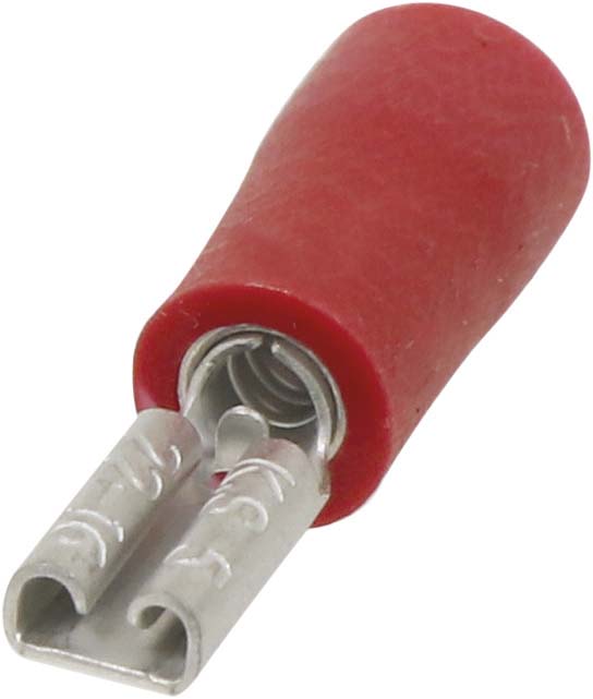 100 cosses plates femelles isolees rouges 28x05 en blister - 16879100