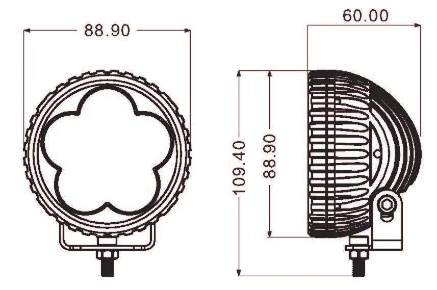 Phare de travail rond 6 led 18w 1200 lumens longue portee SCHRADER - 17042