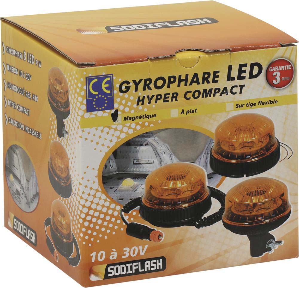 Gyro led magnetique 1 ventouse SODIFLASH - 17056