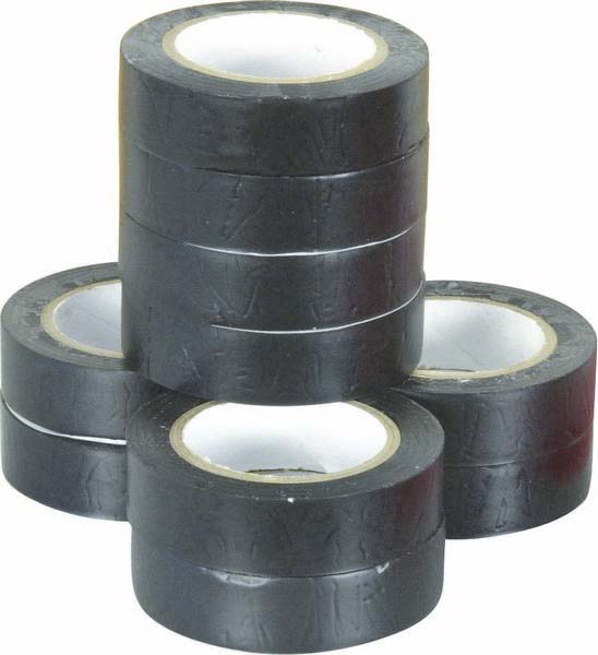 Lot de 10 rlx pvc electr.15mmx10m noir - 17203