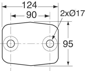 Crochet mixte 3t5 2 trous diam 17 entraxe 90 POMMIER - 17565