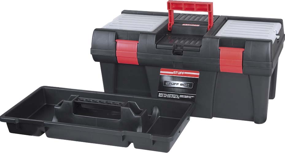 Boite rangement pvc noir 'stuff' 52.5x25.6x24.6 - 17593