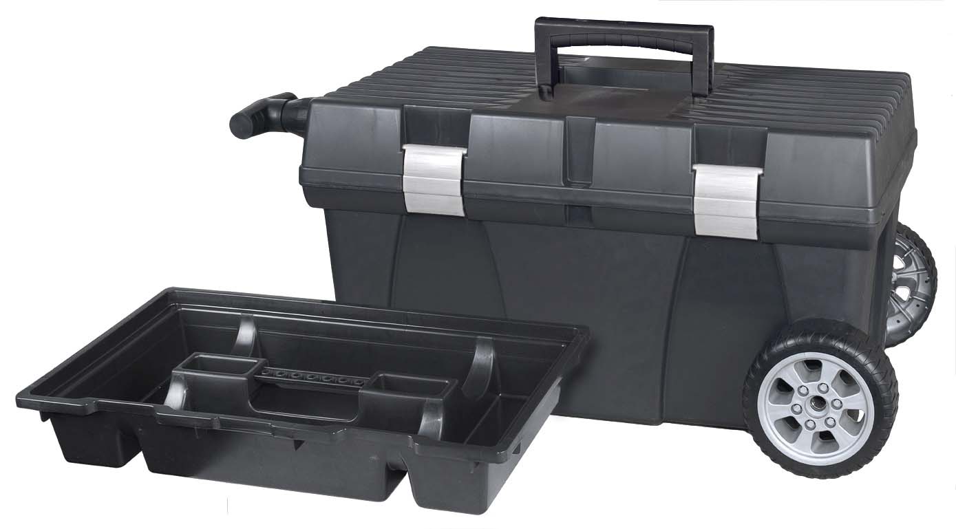 Boite rangement pvc noir 'stuff' sur roue+ poignee 62x38x33 - 17595