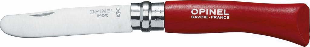 Couteau N°7 avec lame en acier inox bout rond et bague de sécurité rouge OPINEL - 17621