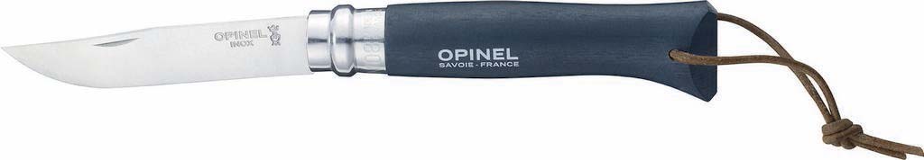 Couteau N°8 brun noir avec lien en cuir OPINEL - 17633