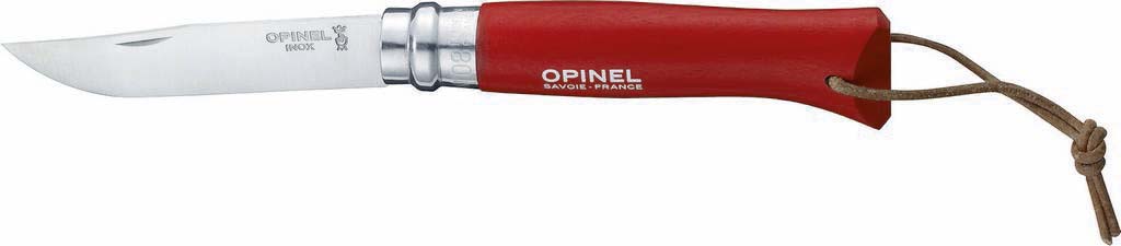 Couteau N°8 rouge avec lien en cuir OPINEL - 17646