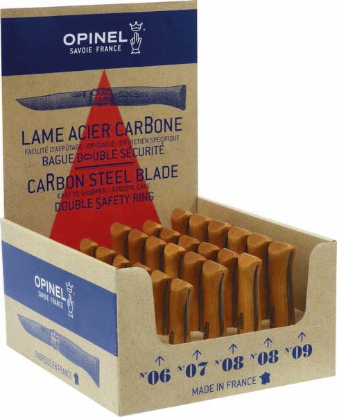 Presentoir 30 couteaux acier carb. OPINEL - 17666