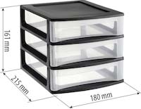 Tour 3 tiroirs gm 180x280x275 noir EDA - 17733