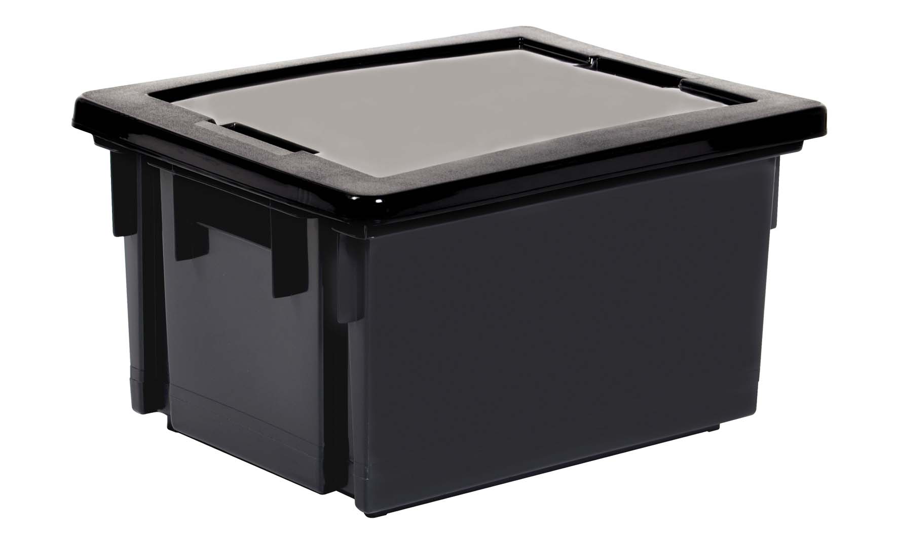 Bac de rangement renforcé gris 20L avec couvercle 390x290x230mm EDA - 17737