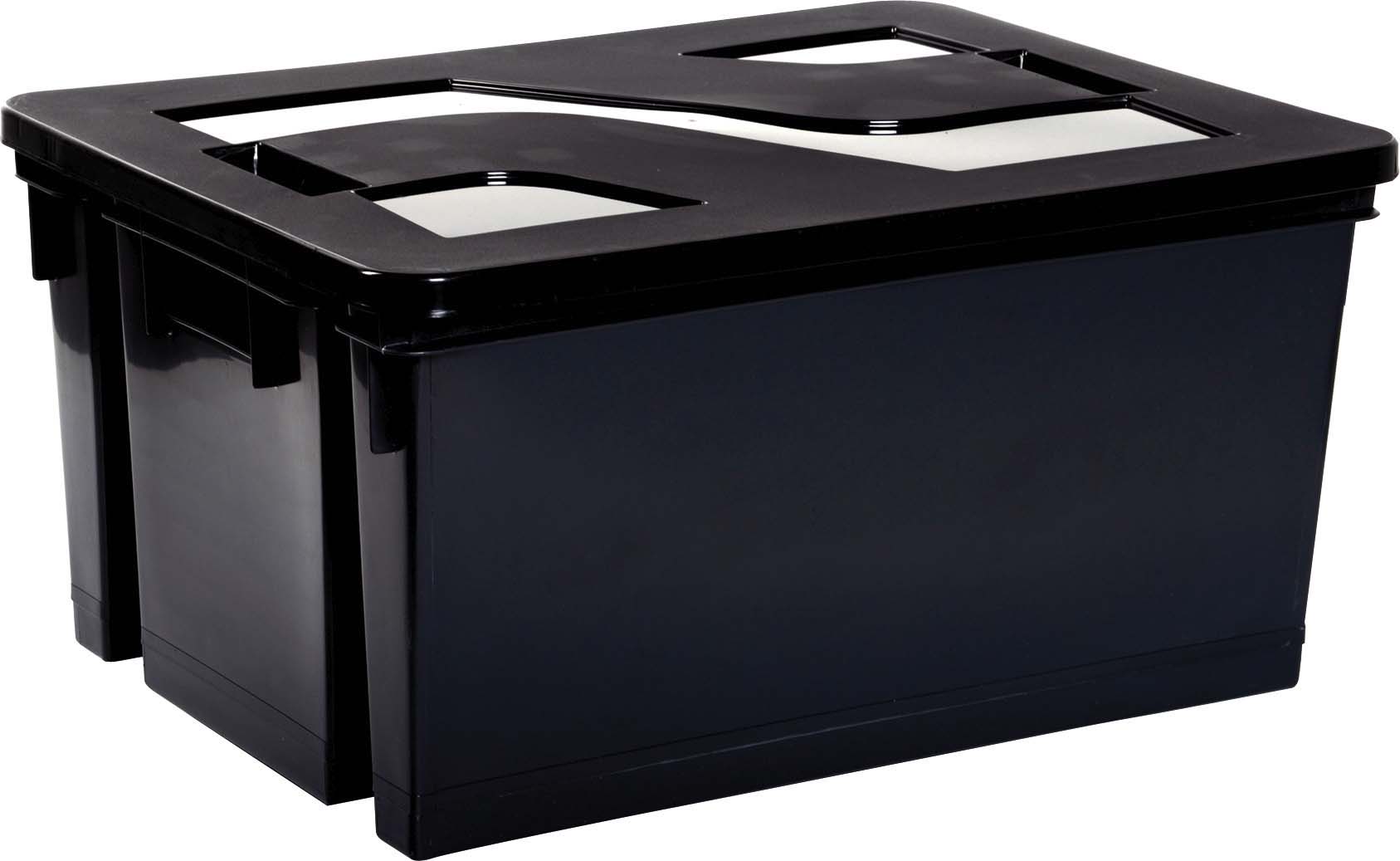 Bac de rangement renforcé gris 50L avec couvercle 560x410x295mm EDA - 17756