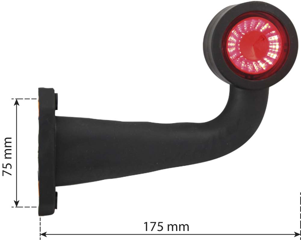 Feu de gabarit coude bicolore a led / cote droit - 17939