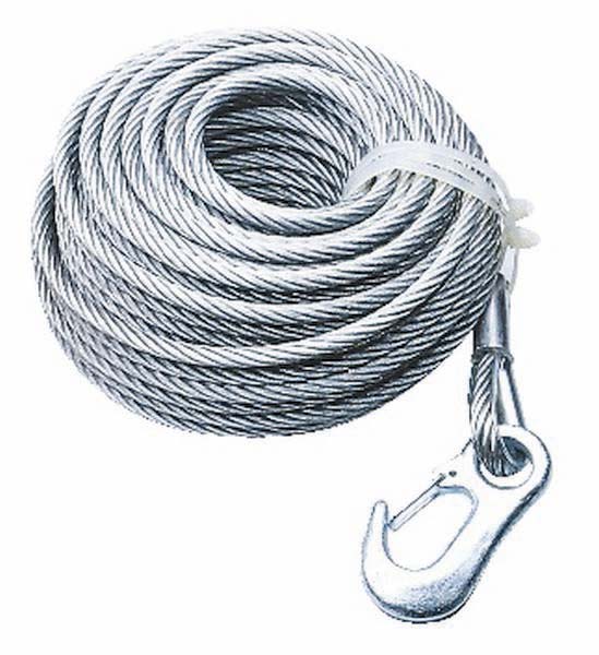 Câble acier 7mm 12,50m avec crochet pour treuil ALKO - 18068