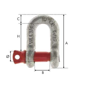 Manille droite avec axe vissé à œil 22mm 4,75T grade 80 - 18510