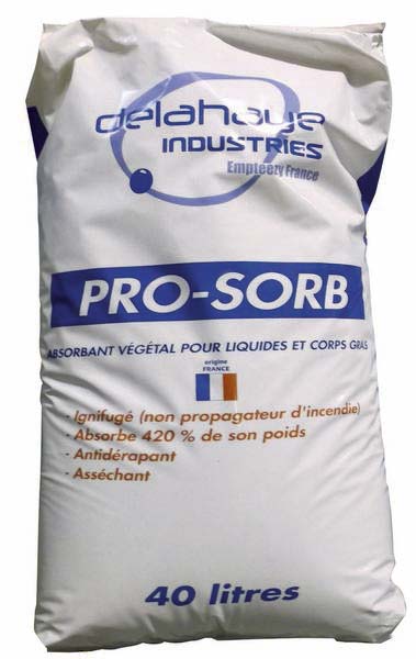 Absorbant vegetal ignifuge industrie 40l - 18570