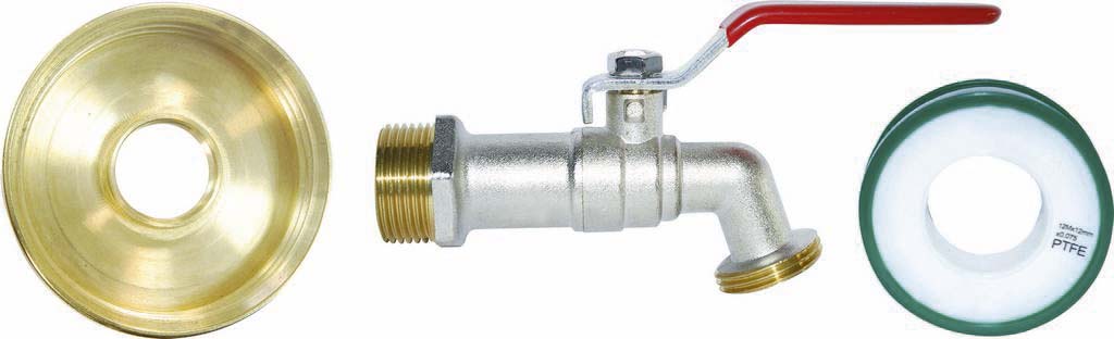 Adaptateur de cuve 1000L diamètre 60mm sortie 20x27 et robinet 1/4 de tour BOUTTE - 18789
